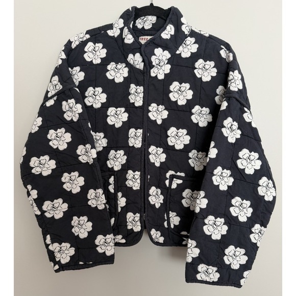 Free People Jackets & Blazers - Free People Chloe Floral Quilted Jacket Night Blooms Women's Size Small